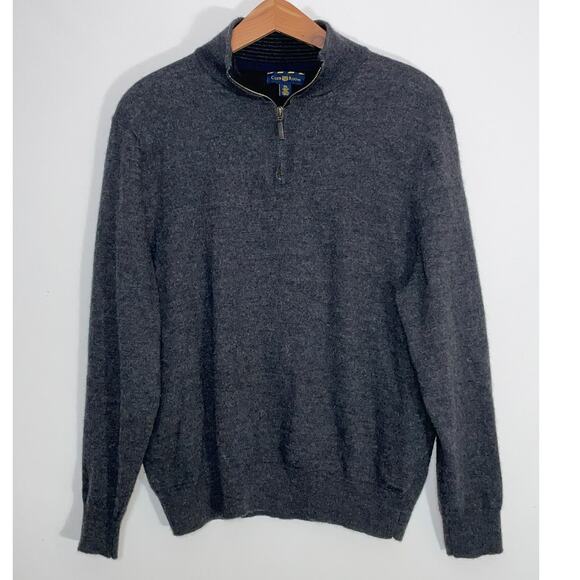 Club Room Merino Wool‎ Blend Sweater - Men's Size XL - 1/4 Zip in Charcoal - Picture 1 of 6